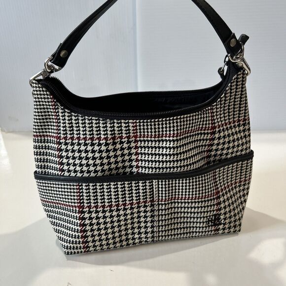 VIntage Lauren Ralph Lauren Houndstooth Hobo Shoulder Bag Handbag Purse Small - Picture 1 of 11